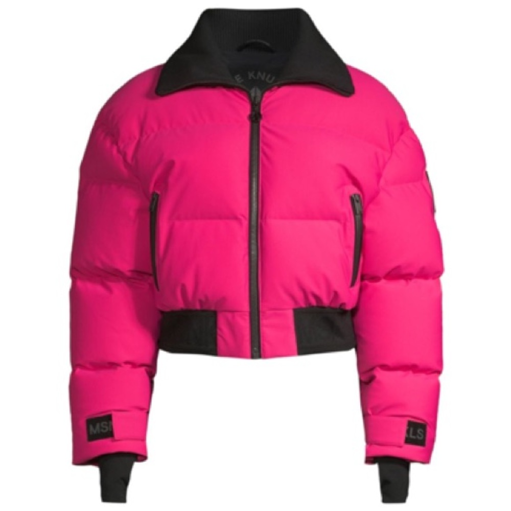 Moose Knuckles Women's Pink Crop Puffer Jacket